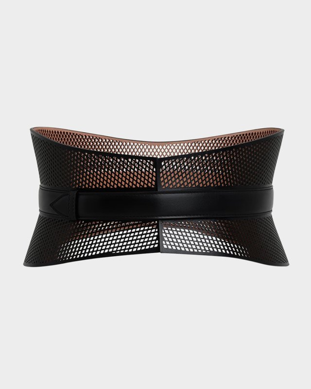 Curved Wide Bustier Leather Belt